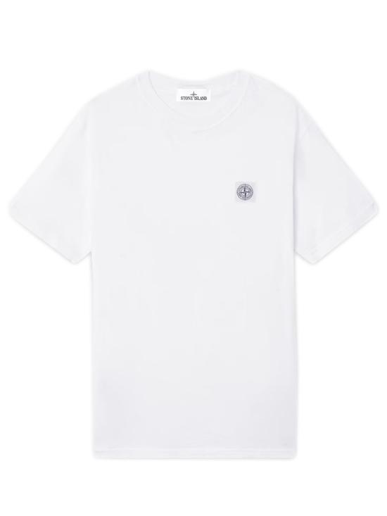 26SS 스톤 아일랜드 오가닉 코튼 저지 피사토 이펙트 티셔츠 L1S152100026S0057V0001 WHITE