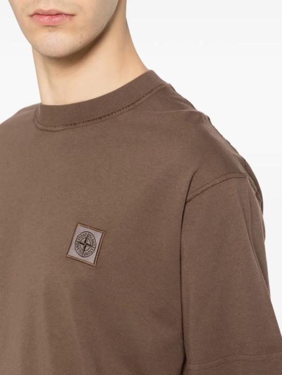 26SS 스톤 아일랜드 오가닉 코튼 저지 피사토 이펙트 티셔츠 L1S152100026S0057V007C BROWN - STONE ISLAND
