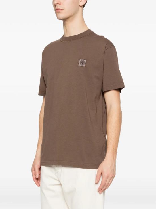26SS 스톤 아일랜드 오가닉 코튼 저지 피사토 이펙트 티셔츠 L1S152100026S0057V007C BROWN - STONE ISLAND