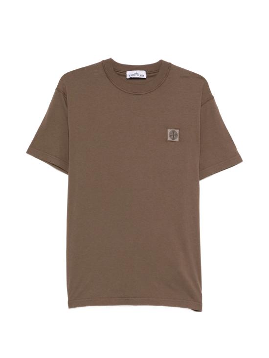 26SS 스톤 아일랜드 오가닉 코튼 저지 피사토 이펙트 티셔츠 L1S152100026S0057V007C BROWN