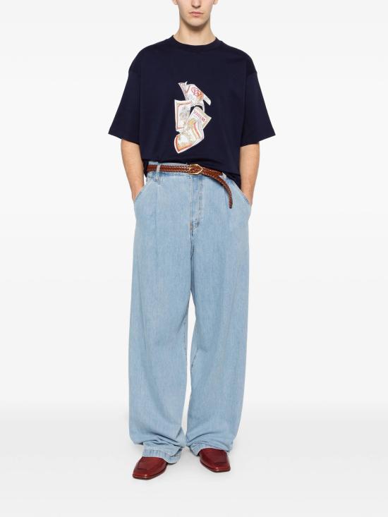 26SS 드롤드무슈 반팔 티셔츠 KTS311CO002NY BLUE - DROLE DE MONSIEUR