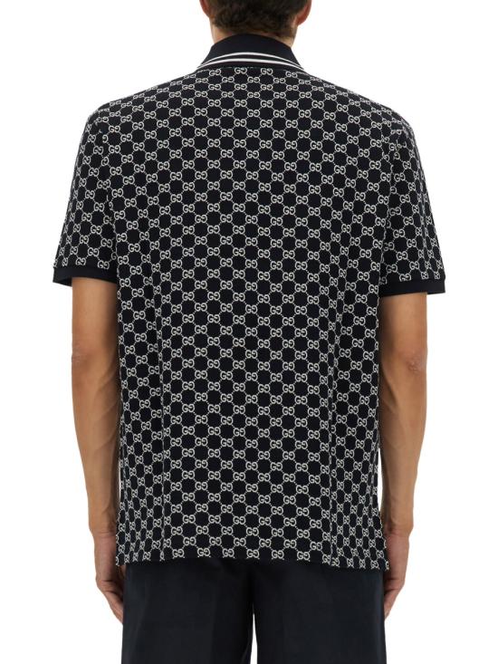 26SS 구찌 코튼 피케 자카드 폴로 셔츠 788024XJHH74137 BLUE - GUCCI