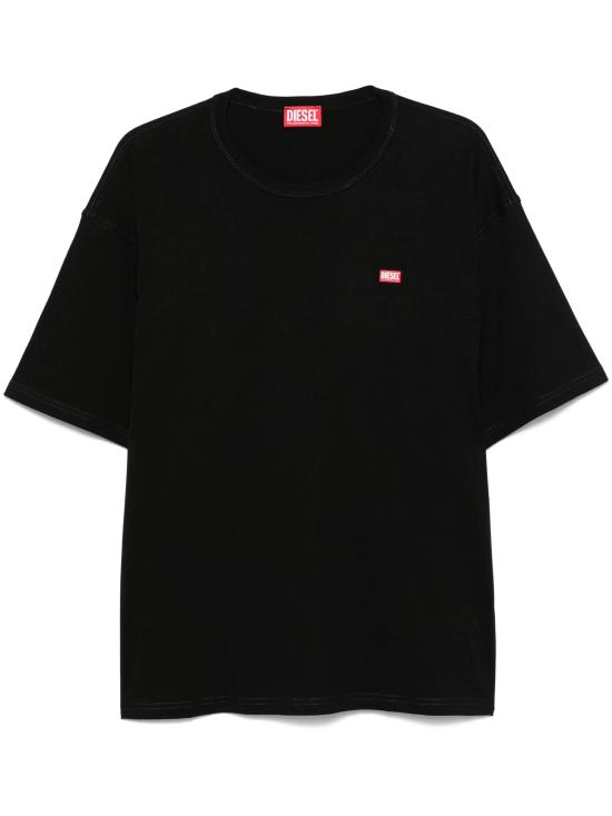 26SS 디젤 T-박스트-R30 스몰 로고 티셔츠 A164000QIAM9XX BLACK
