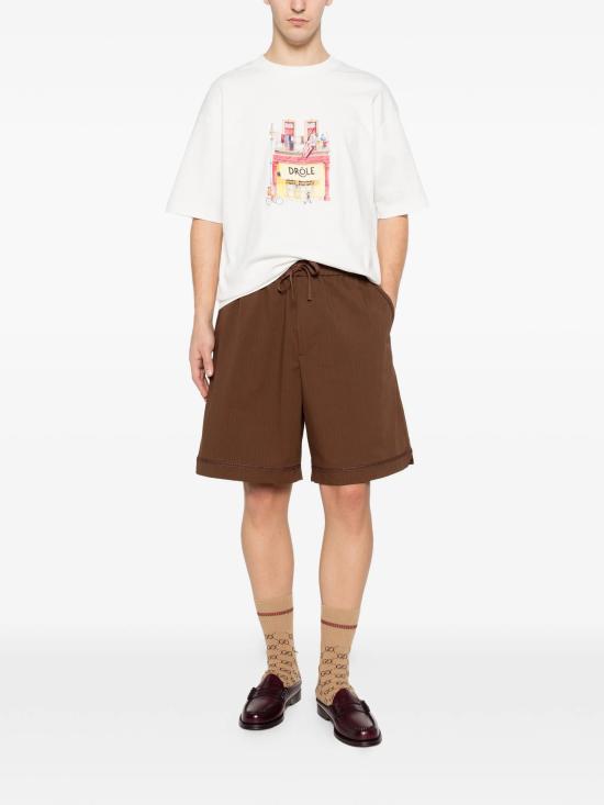 26SS 드롤드무슈 반팔 티셔츠 KTS307CO002OW WHITE - DROLE DE MONSIEUR