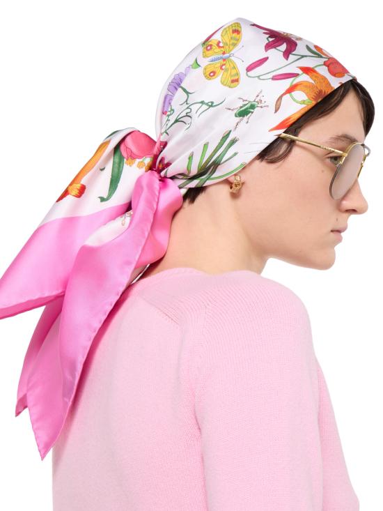 26SS 구찌 프린티드 플로라 실크 트윌 까레 8210613G0019072 MULTICOLOUR - GUCCI