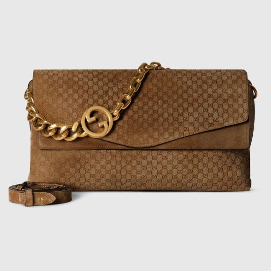 26SS 구찌 체인 라지 숄더백 857362AAF0P2118 BROWN - GUCCI