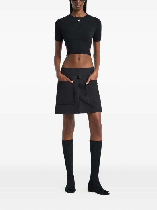 26SS 쿠레쥬 반팔 티셔츠 226JTS256JS02039999 BLACK - COURREGES