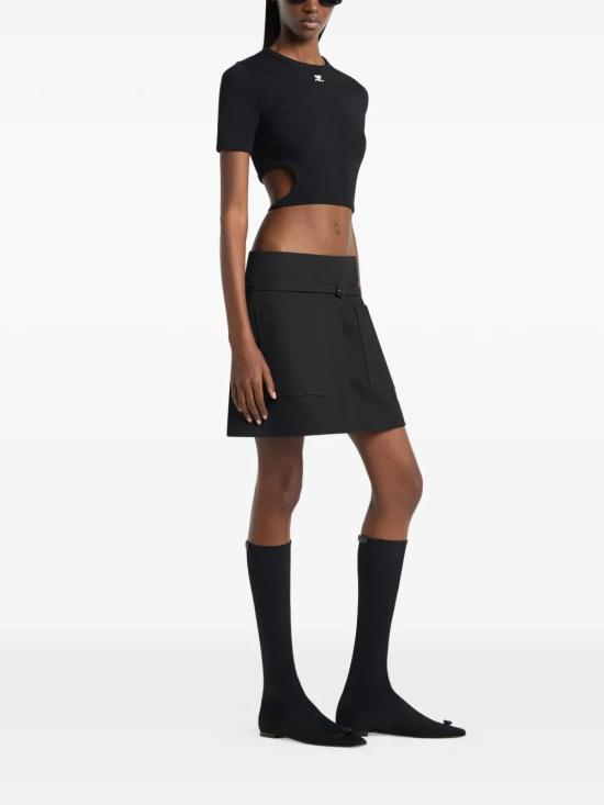 26SS 쿠레쥬 반팔 티셔츠 226JTS256JS02039999 BLACK - COURREGES