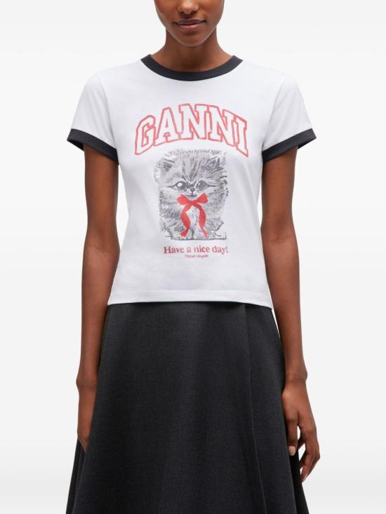 26SS 가니 키티 크롭 티셔츠 A1050030151 WHITE - GANNI