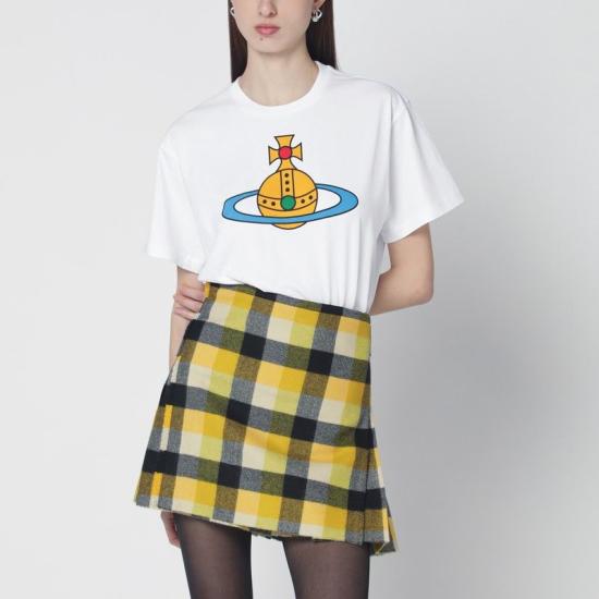 26SS 비비안웨스트우드 반팔 티셔츠 3G01004SJ001MA401 WHITE