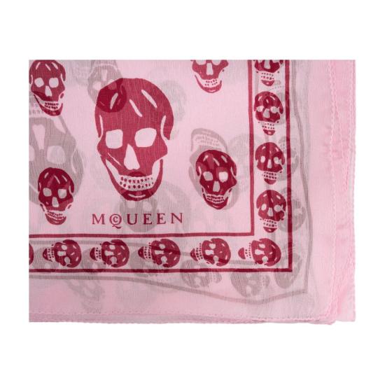 26SS 알렉산더 맥퀸 클래식 실크 블렌드 스컬 스카프 8078893052Q5972 PINK - ALEXANDER MCQUEEN