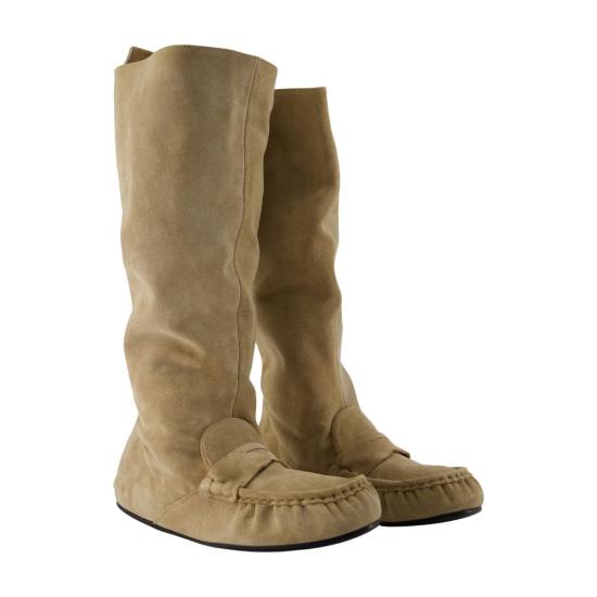 26SS 아크네 스튜디오 슬라우치 새들 부츠 AD0909AEK BEIGE - ACNE STUDIOS