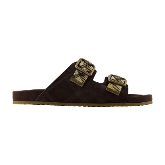 26SS 버버리 더블 버클 체크 샌들 8118887C1170 MULTICOLOR