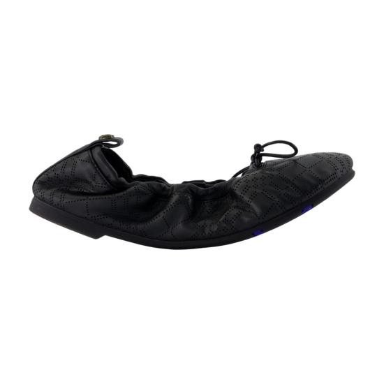 26SS 버버리 체크 레더 폰 발레리나 8121096A1189 BLACK