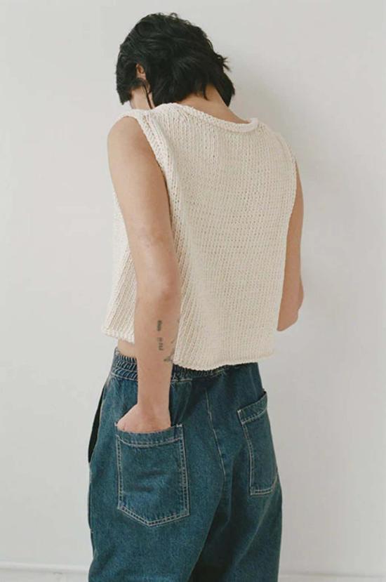  샤이나 모트 민소매 티셔츠 브리사 탑 내추럴 - SHAINA MOTE