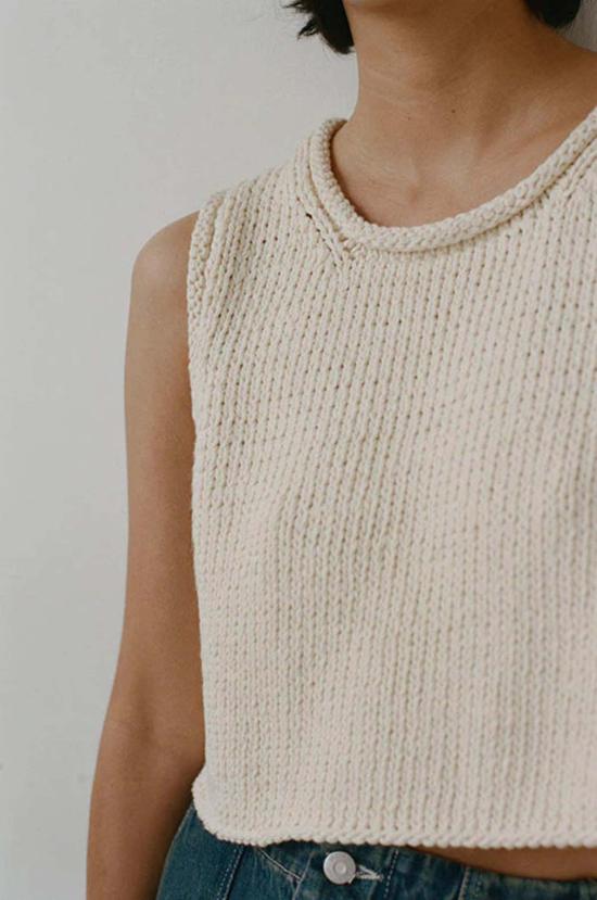  샤이나 모트 민소매 티셔츠 브리사 탑 내추럴 - SHAINA MOTE