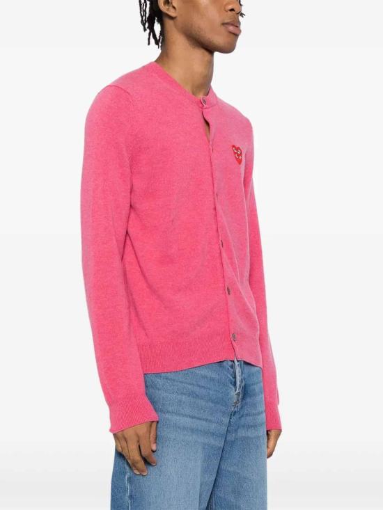 25FW 꼼데가르송 플레이 더블 하트 가디건 AXN075051 Nude Neutrals - COMME DES GARCONS