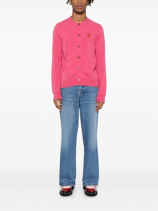 25FW 꼼데가르송 플레이 더블 하트 가디건 AXN075051 Nude Neutrals - COMME DES GARCONS