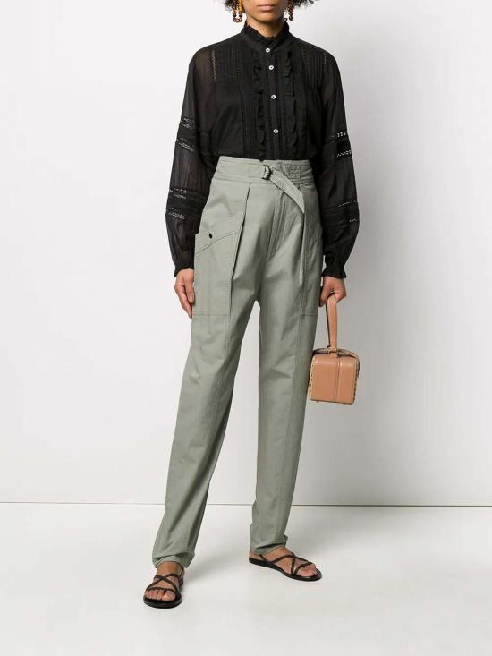  이자벨마랑에뚜왈 스트레이트 팬츠 PA152020P014E67 Green - ISABEL MARANT ETOILE