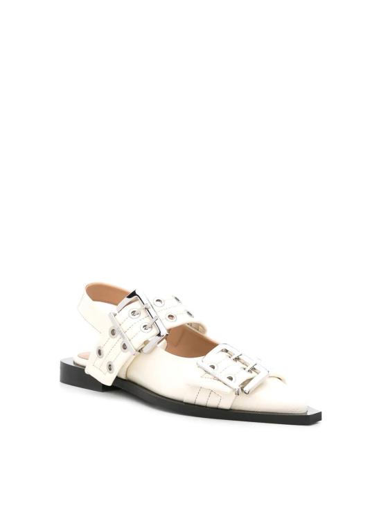 25FW 가니 플랫 슈즈 S2842135 White - GANNI