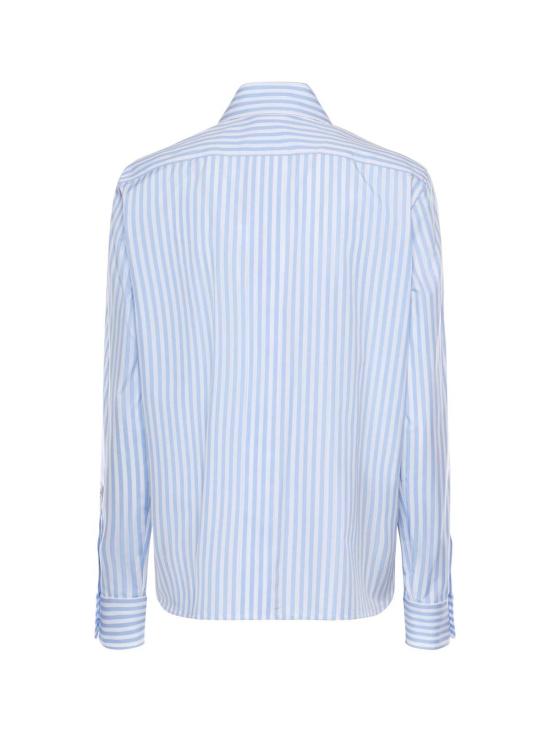  막스마라 셔츠 스트라이프 포플린 셔츠 블루 - MAX MARA