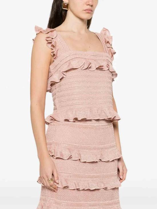 26SS 짐머만 민소매 티셔츠 4416TC261MTRG Pink - ZIMMERMANN