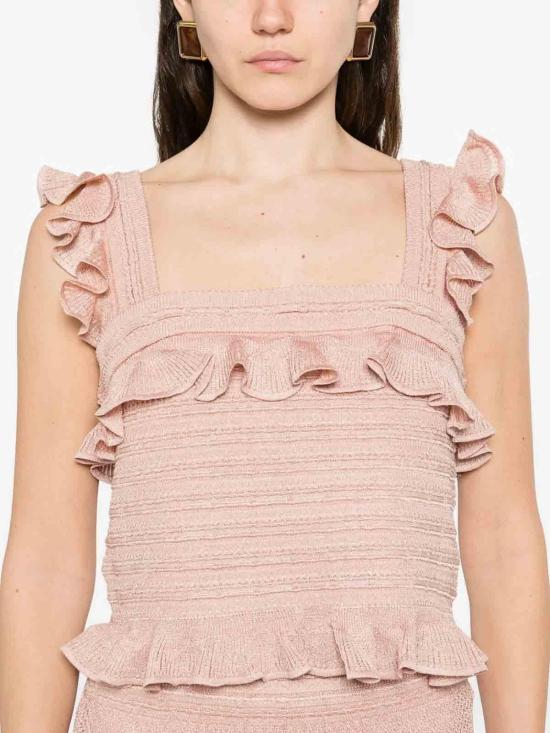 26SS 짐머만 민소매 티셔츠 4416TC261MTRG Pink - ZIMMERMANN
