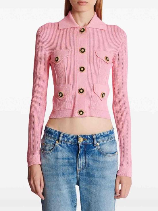 25SS 발망 가디건 EF1KL150KI104BB Pink - BALMAIN