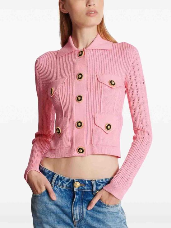 25SS 발망 가디건 EF1KL150KI104BB Pink - BALMAIN