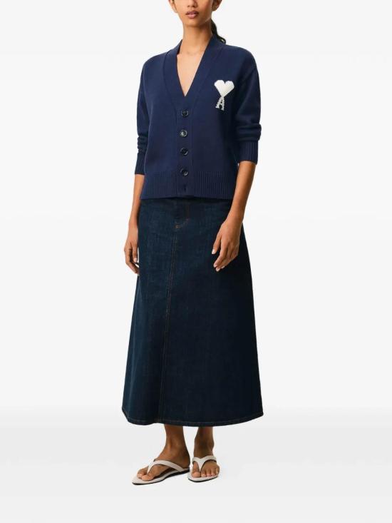 26SS 아미 울 드 하트 가디건 UKC380KN0156A116 Blue - AMI