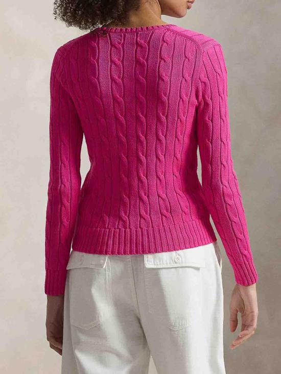 26SS 폴로 랄프로렌 포니로고 피마 코튼 케이블 니트 V넥 스웨터 211971870509 Nude Neutrals - POLO RALPH LAUREN