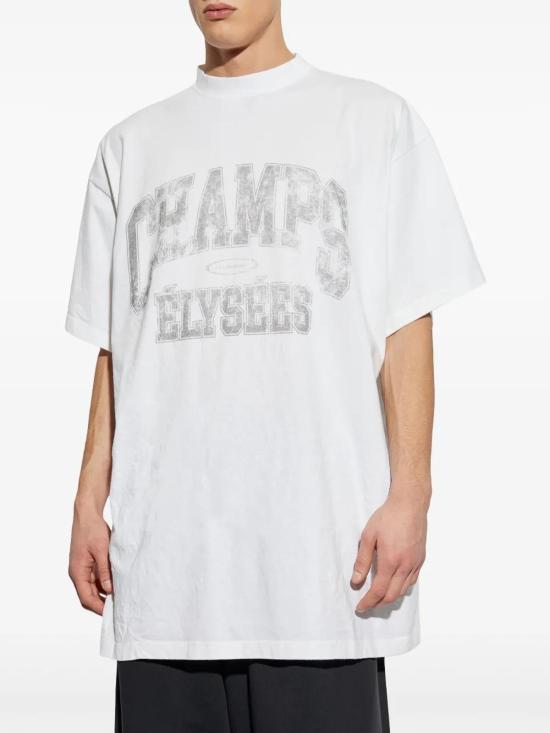 25SS 발렌시아가 샹젤리제 오버사이즈 티셔츠 787349TRVN19016 White - BALENCIAGA