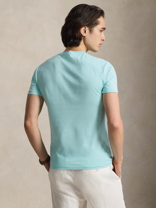 26SS 랄프 로렌 반팔 티셔츠 티셔츠 지로콜로 커스텀 슬림핏 아쿠아 - RALPH LAUREN