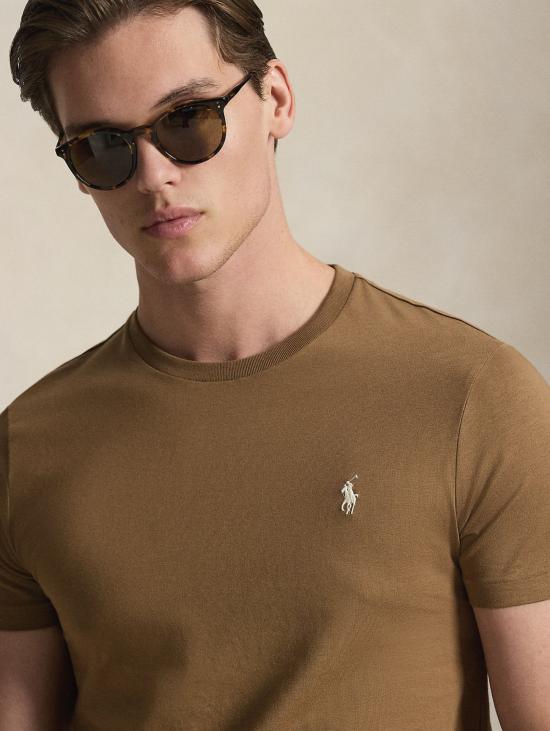 26SS 랄프 로렌 반팔 티셔츠 티셔츠 지로콜로 커스텀 슬림핏 마로네 - RALPH LAUREN