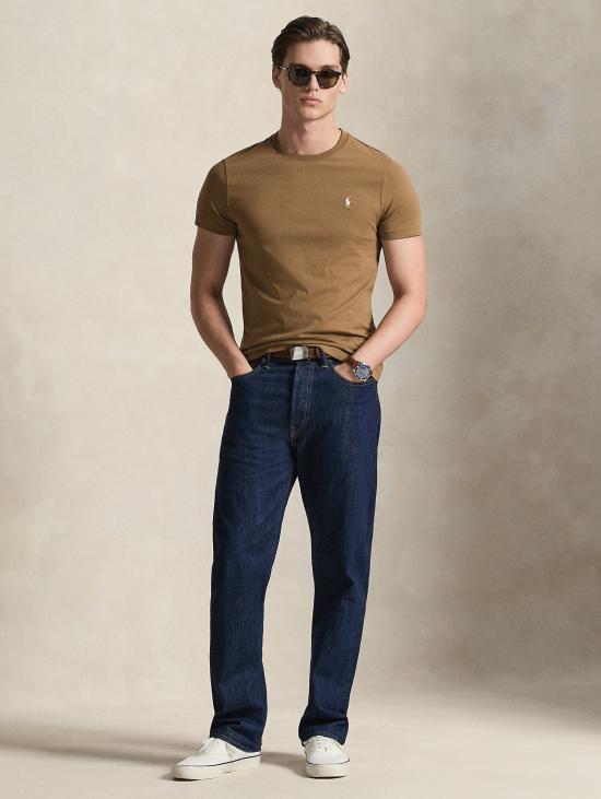 26SS 랄프 로렌 반팔 티셔츠 티셔츠 지로콜로 커스텀 슬림핏 마로네 - RALPH LAUREN