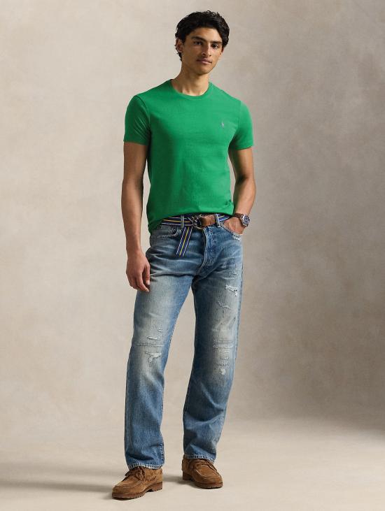 26SS 랄프 로렌 반팔 티셔츠 티셔츠 Girocollo 커스텀 슬림핏 Verde Prato - RALPH LAUREN