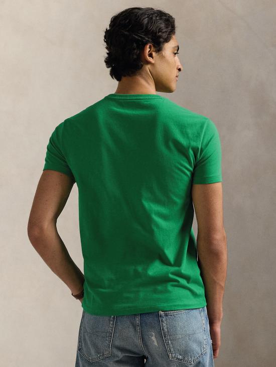 26SS 랄프 로렌 반팔 티셔츠 티셔츠 Girocollo 커스텀 슬림핏 Verde Prato - RALPH LAUREN