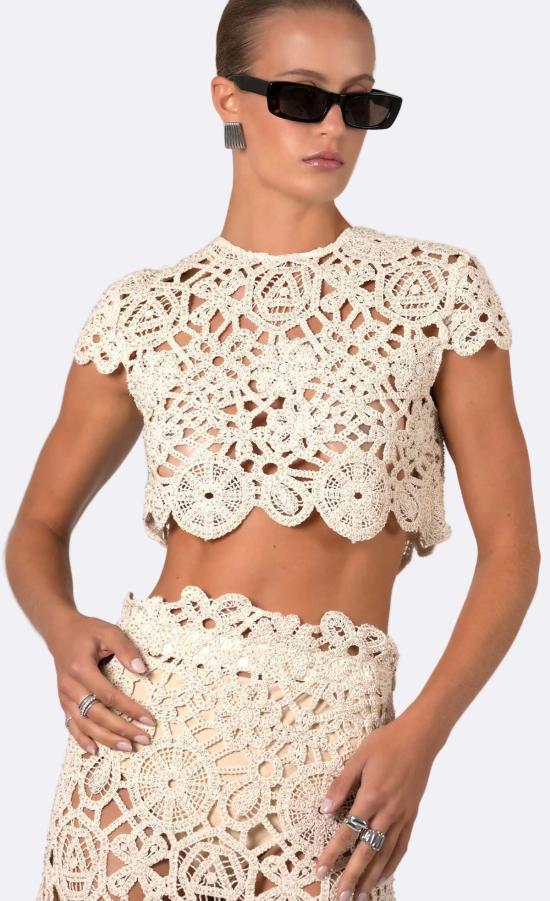  논살란트 레이블 민소매 티셔츠 논샬런트 라벨 콘스턴스 크롭탑 베이지