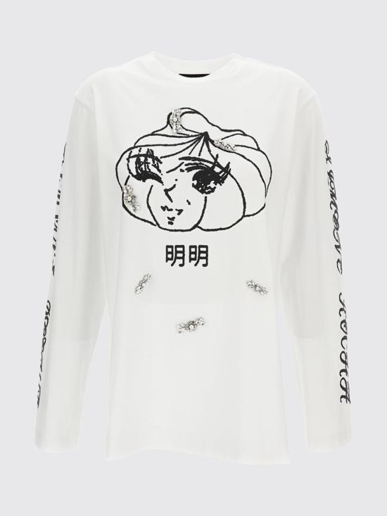 26SS 시몬로샤 반팔 티셔츠 5194P61AP61BBW0569 WHITEBLACK White - SIMONE ROCHA