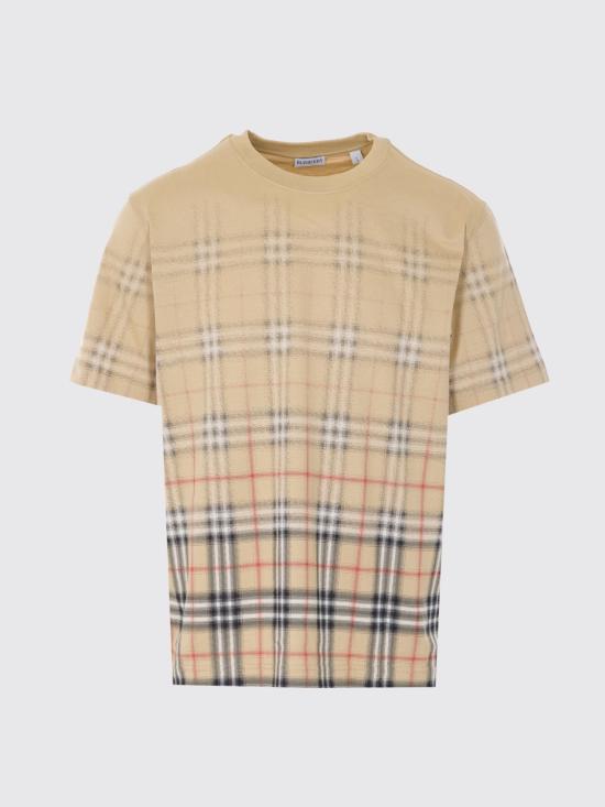 26SS 버버리 그라디언트 체크 코튼 티셔츠 8119022 Sand - BURBERRY