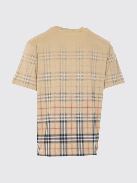 26SS 버버리 그라디언트 체크 코튼 티셔츠 8119022 Sand - BURBERRY