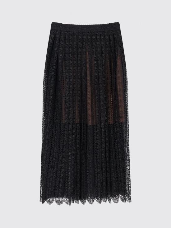 26SS 셀프 포트레이트 롱 스커트 RS26172MSKB Black - SELF PORTRAIT