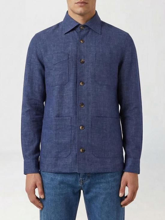 26SS 브루넬로 쿠치넬리 긴팔 셔츠 MF6300648 C018 Blue