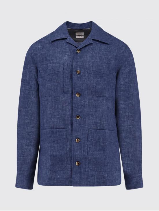 26SS 브루넬로 쿠치넬리 긴팔 셔츠 MF6300648 C018 Blue - BRUNELLO CUCINELLI