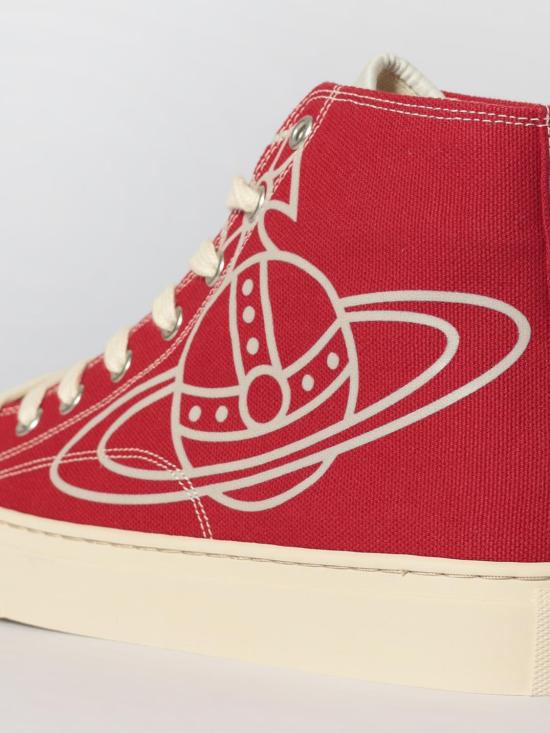 26SS 비비안웨스트우드 플림솔 하이탑 에코 스니커즈 75010001WW0004 H406 Red - VIVIENNE WESTWOOD