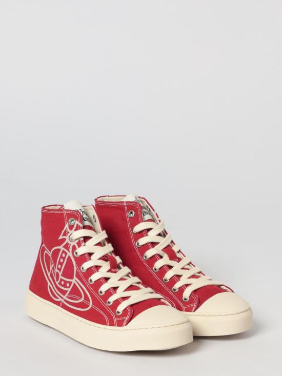26SS 비비안웨스트우드 플림솔 하이탑 에코 스니커즈 75010001WW0004 H406 Red - VIVIENNE WESTWOOD