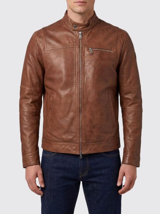 26SS 페트레이 가죽 자켓 PEU541299011855 477 Brown