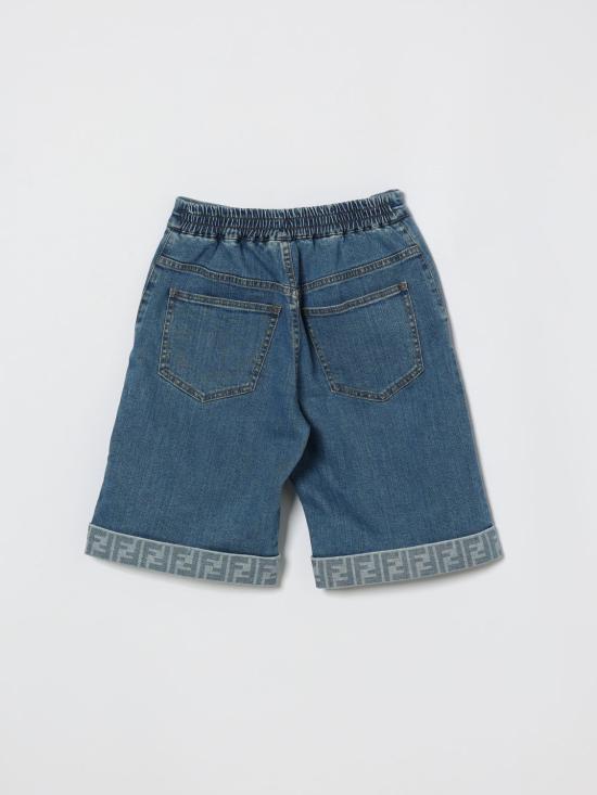 26SS [키즈] 펜디 데님 숏팬츠 JMF567AVVU F0QG0 Blue - FENDI