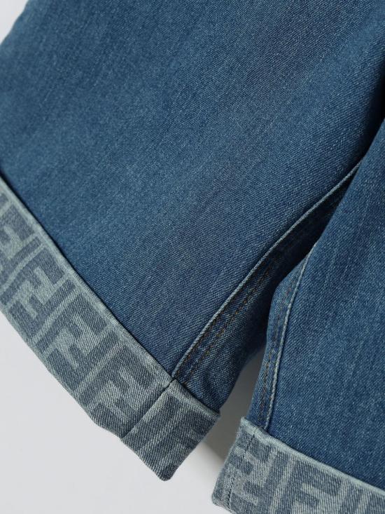 26SS [키즈] 펜디 데님 숏팬츠 JMF567AVVU F0QG0 Blue - FENDI