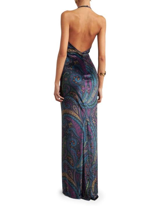 25FW 에트로 페이즐리 프린트 홀터넥 롱 드레스 WRHA0224 99IAS53X0887 MULTICOLOUR - ETRO